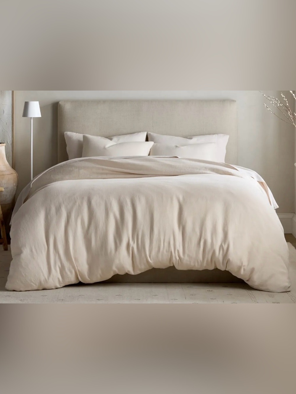 NWOT Quince European Linen 2 Pc Duvet Cover Set, Twin (Sand)